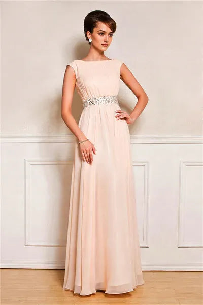 short sleeves floor length mother's dress