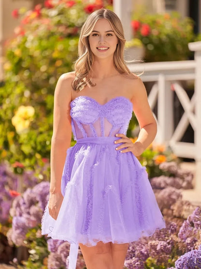 Elegant Red A-Line Strapless Classic-Sleeve Classic-Back Floor-Length Homecoming Dress