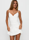 Timeless Special Occasion Sophisticated Graceful Elegant White A-Line Sleeveless Mini Homecoming Dress