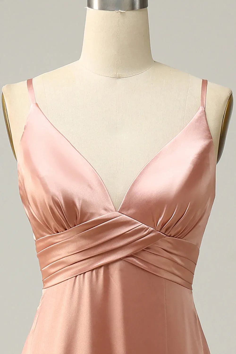 Timeless Special Occasion Sophisticated Elegant Dusty Rose Satin Sleeveless Floor-Length Prom Dress