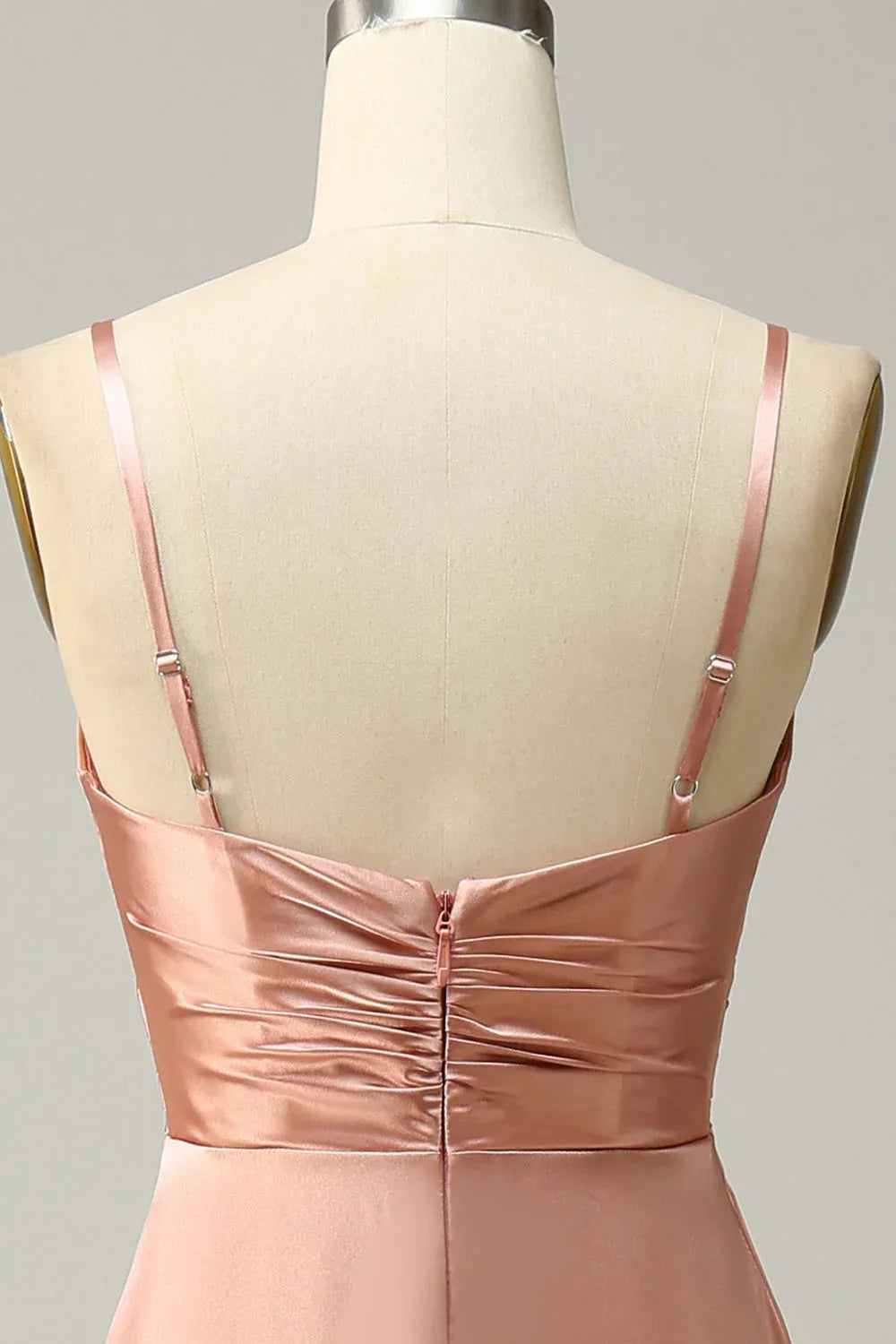 Timeless Special Occasion Sophisticated Elegant Dusty Rose Satin Sleeveless Floor-Length Prom Dress