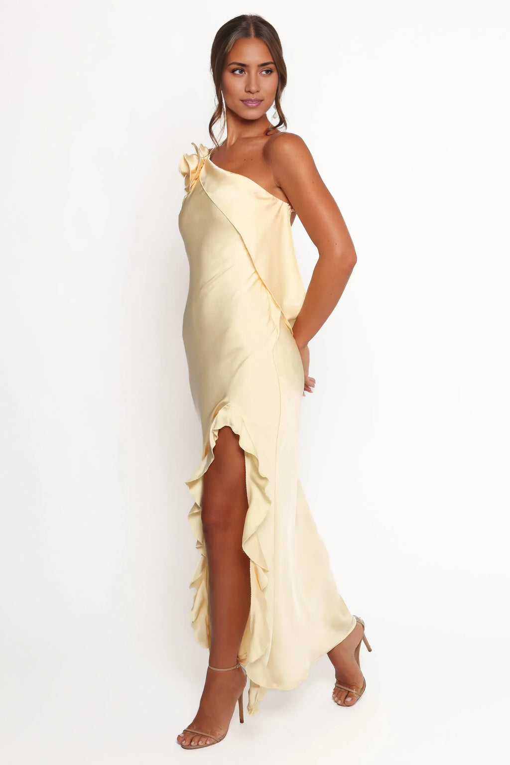 Special Occasion Sophisticated Graceful Stylish Refined Elegant Red Satin Sleeveless Prom Dress