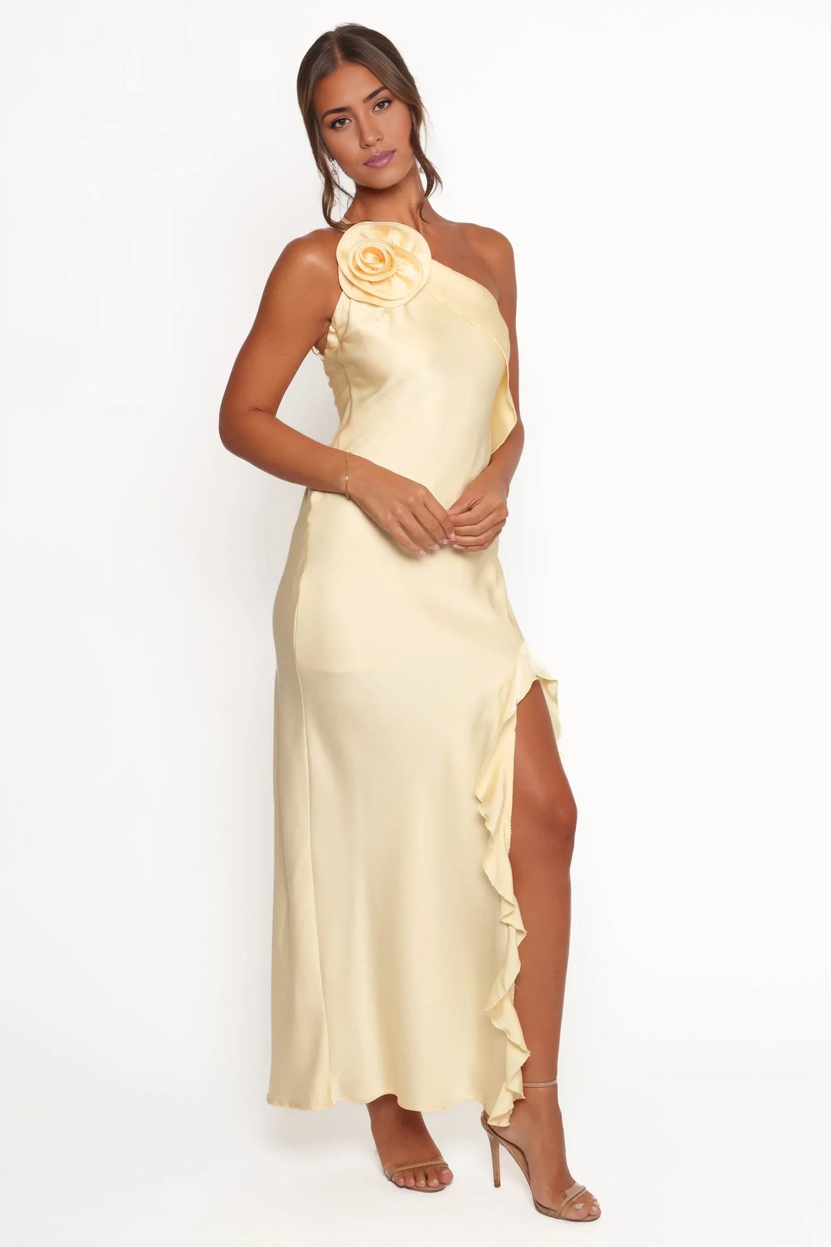 Special Occasion Sophisticated Graceful Stylish Refined Elegant Red Satin Sleeveless Prom Dress