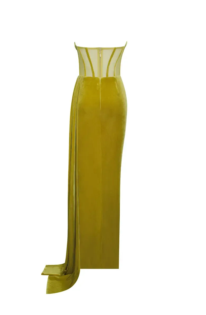 Special Occasion Sophisticated Graceful Elegant Red Velvet Mermaid Strapless Sleeveless Floor-Length Prom Dress