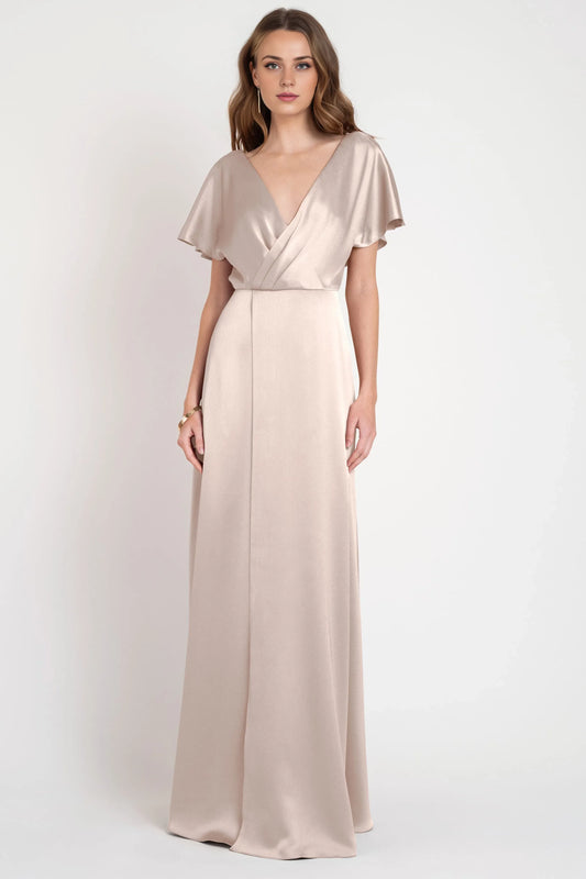 Refined Beautiful Timeless Special Occasion Sophisticated Graceful Elegant Satin Backless Prom Dress