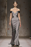 Special Occasion Sophisticated Graceful Stylish Elegant Black Satin Mermaid Sleeveless Prom Dress
