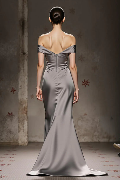 Special Occasion Sophisticated Graceful Stylish Elegant Black Satin Mermaid Sleeveless Prom Dress