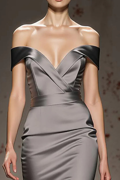 Special Occasion Sophisticated Graceful Stylish Elegant Black Satin Mermaid Sleeveless Prom Dress
