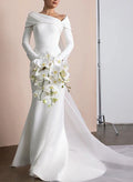 Asymmetrical Long Sleeves Wedding Dresses