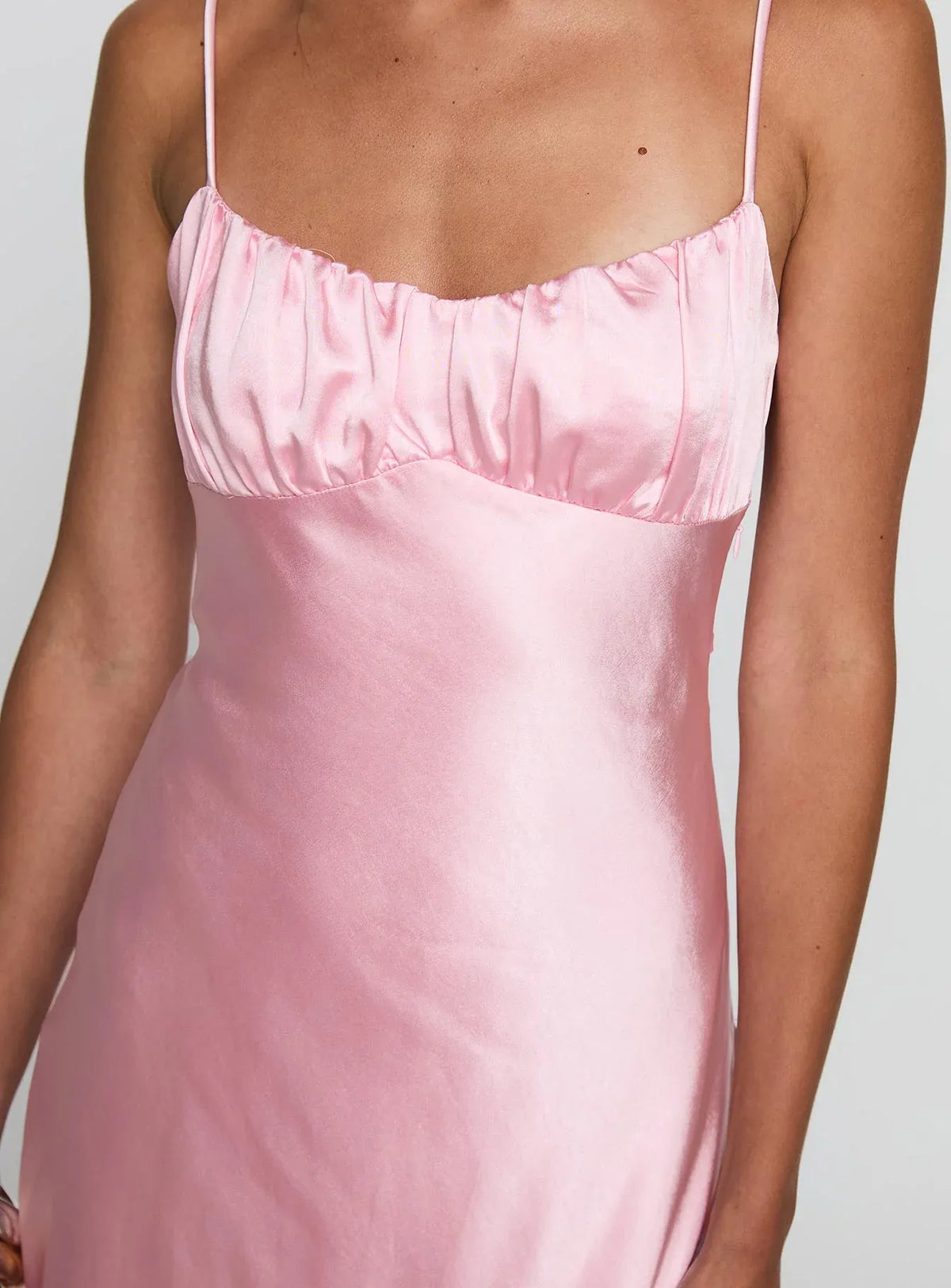 Timeless Special Occasion Sophisticated Elegant Blush Pink Satin Sleeveless Floor-Length Prom Dress