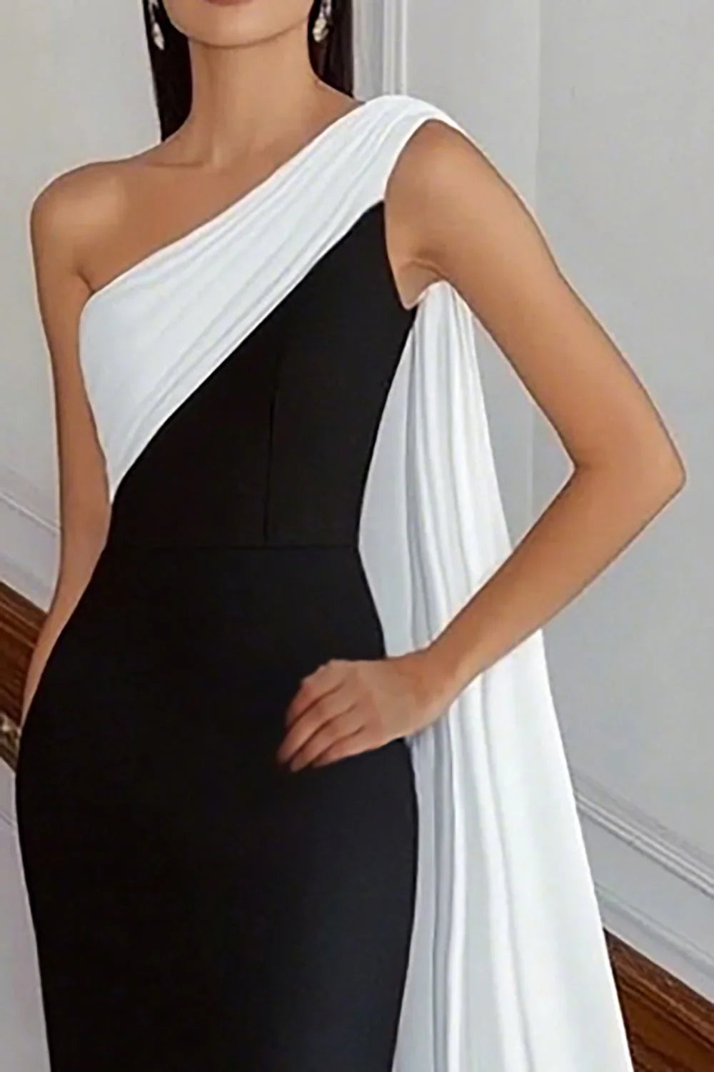 Special Occasion Sophisticated Graceful Stylish Elegant Black Satin Sheath Sleeveless Floor-Length Evening Dress