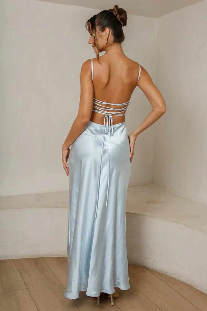 Special Occasion Sophisticated Graceful Elegant Red Satin Sheath Sleeveless Floor-Length Prom Dress