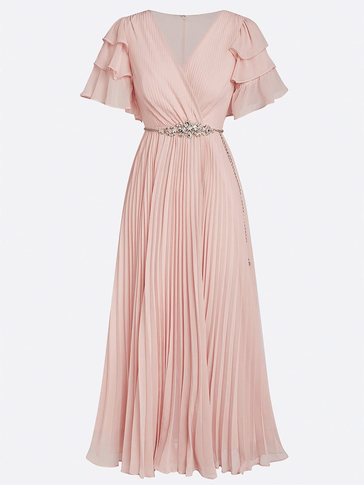 Special Occasion Sophisticated Graceful Elegant Blush Pink A-Line Short Sleeve Short Prom Dress