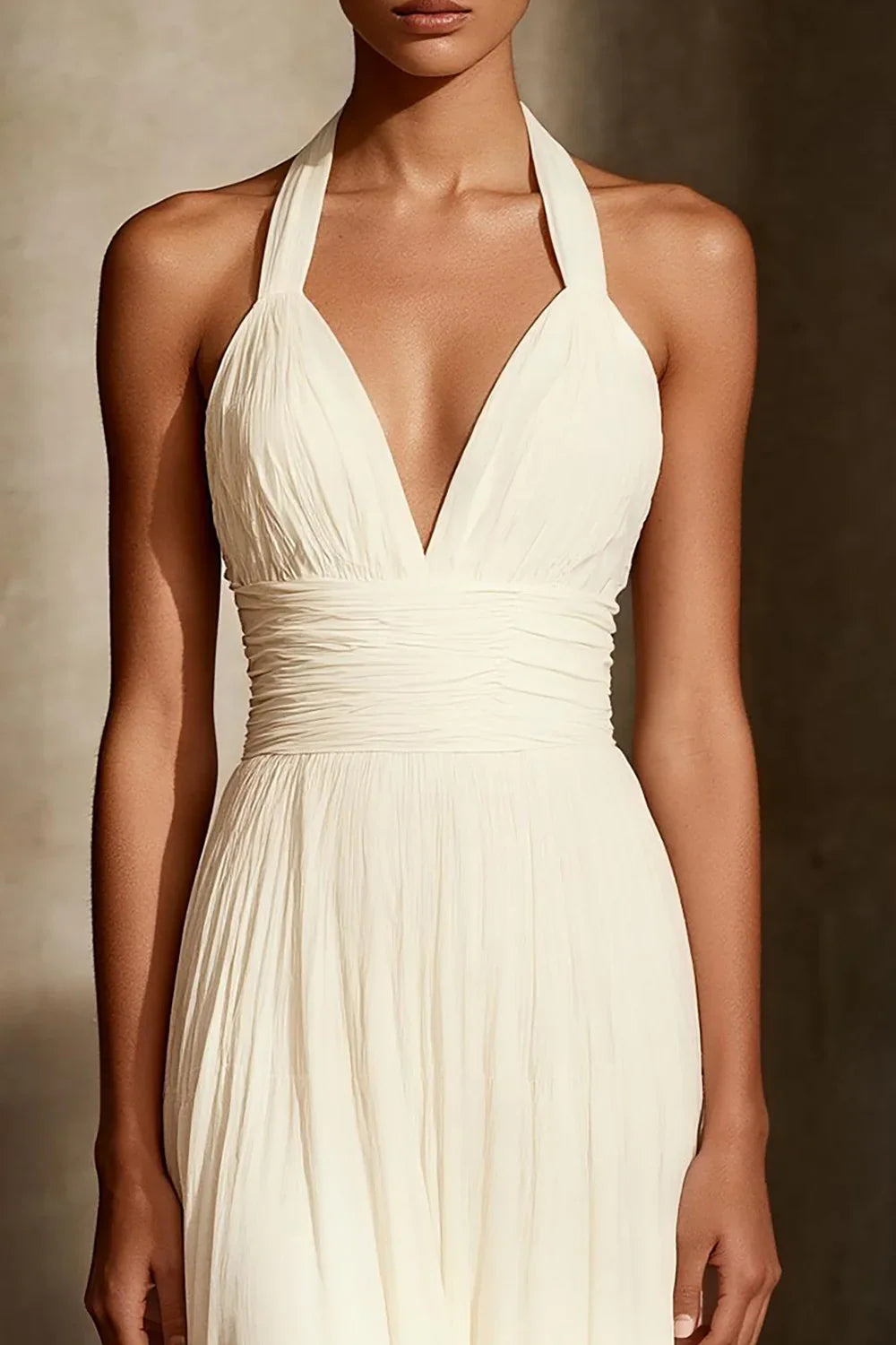 Special Occasion Sophisticated Graceful Stylish Elegant Chiffon A-Line Halter Sleeveless Wedding Dress