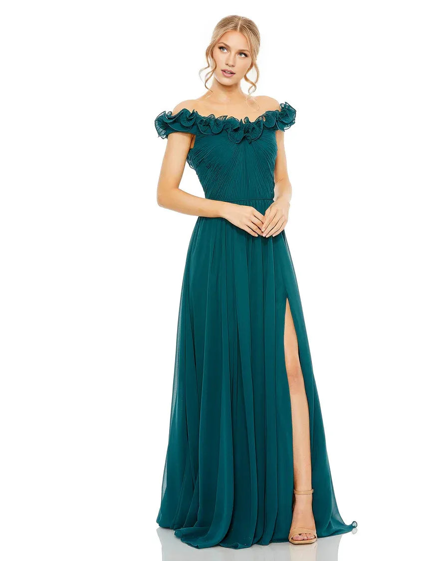 Stylish Refined Beautiful Timeless Chic Elegant Red Chiffon A-Line Floor-Length Prom Dress