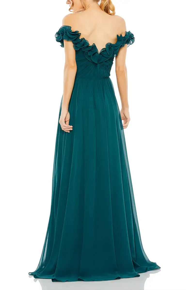Stylish Refined Beautiful Timeless Chic Elegant Red Chiffon A-Line Floor-Length Prom Dress