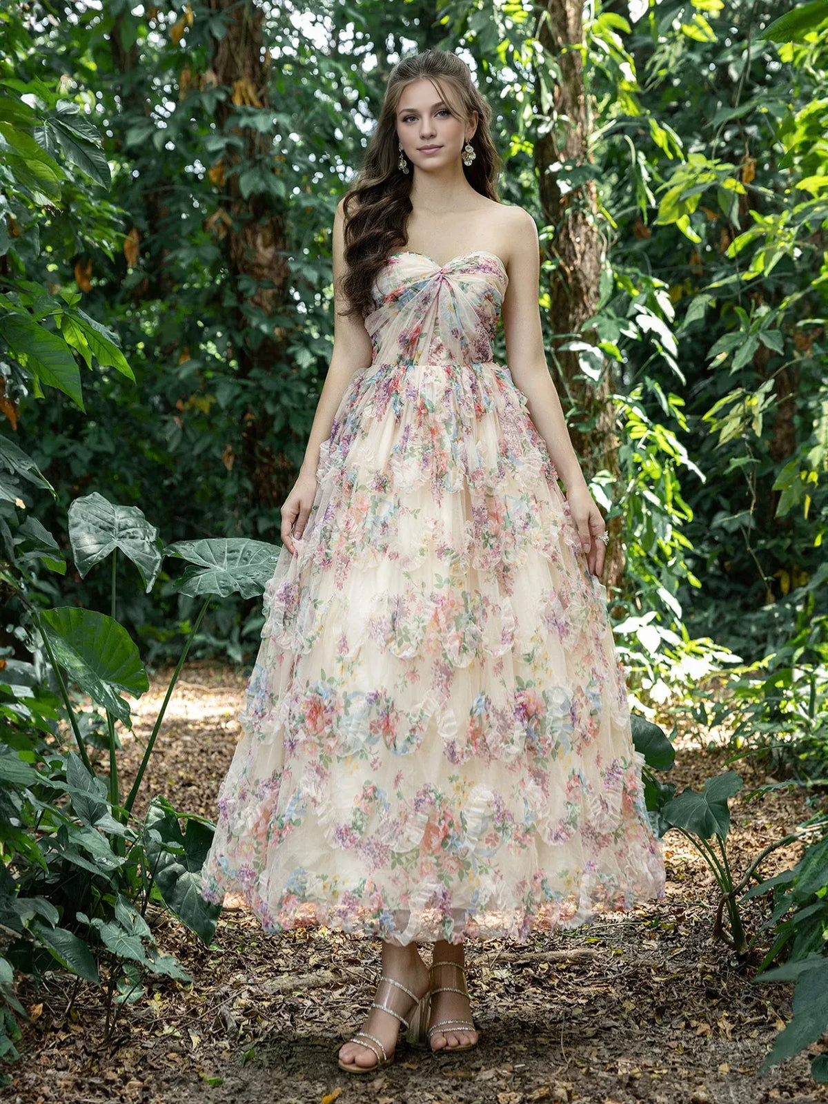 Refined Beautiful Timeless Chic Elegant Red Lace A-Line Strapless Sleeveless Prom Dress