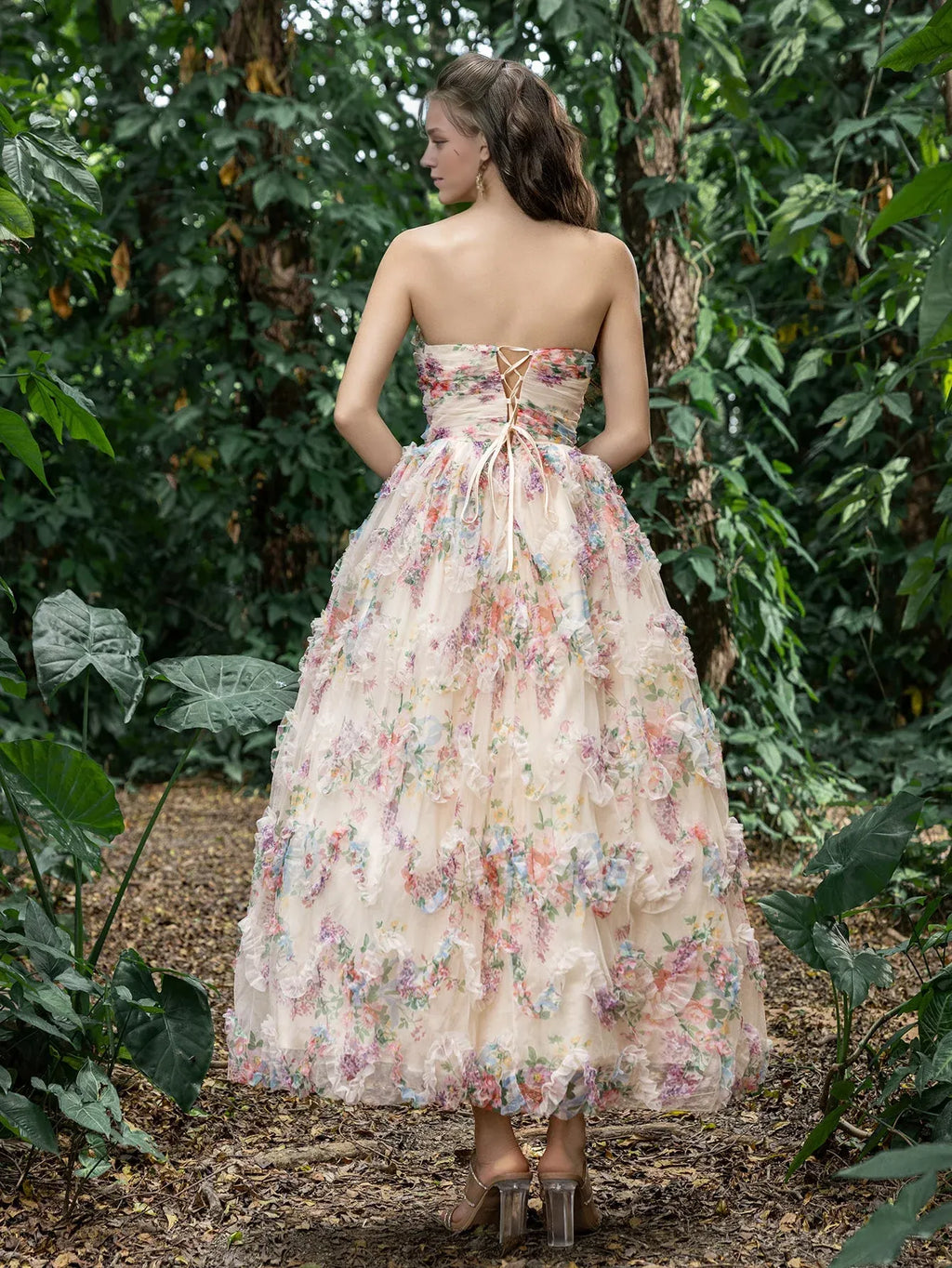 Refined Beautiful Timeless Chic Elegant Red Lace A-Line Strapless Sleeveless Prom Dress