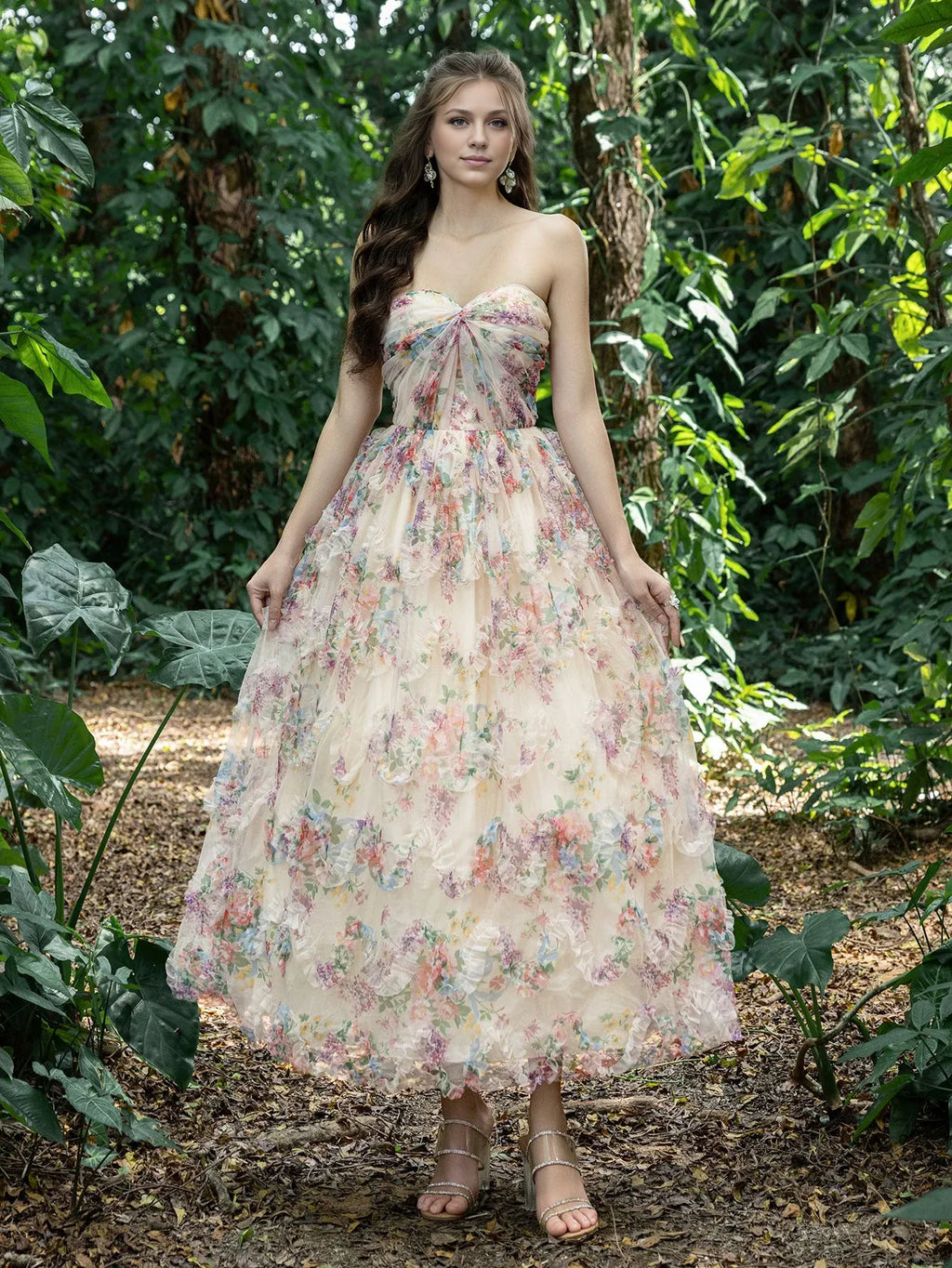 Refined Beautiful Timeless Chic Elegant Red Lace A-Line Strapless Sleeveless Prom Dress
