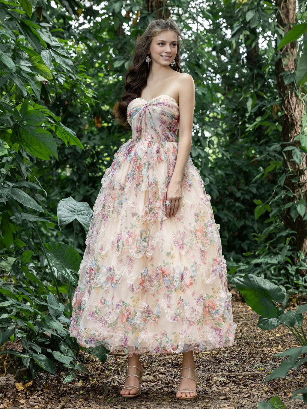 Refined Beautiful Timeless Chic Elegant Red Lace A-Line Strapless Sleeveless Prom Dress