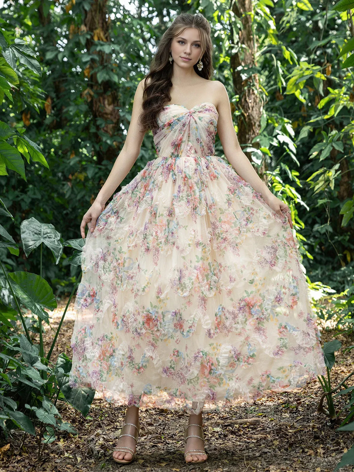 Refined Beautiful Timeless Chic Elegant Red Lace A-Line Strapless Sleeveless Prom Dress