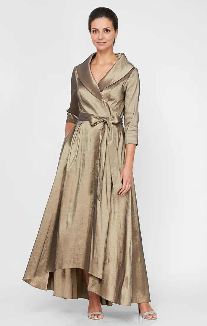 Timeless Elegant Satin A-Line Long Sleeve Floor-Length Mother of the Bride Dress