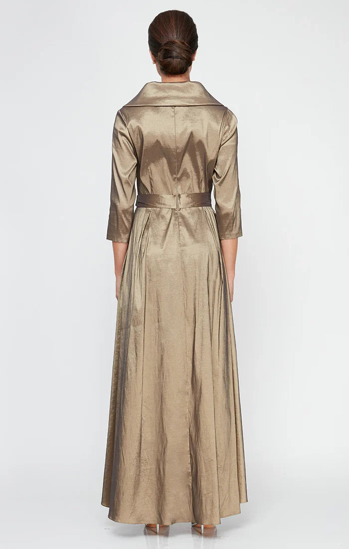 Timeless Elegant Satin A-Line Long Sleeve Floor-Length Mother of the Bride Dress