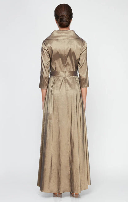 Timeless Elegant Satin A-Line Long Sleeve Floor-Length Mother of the Bride Dress