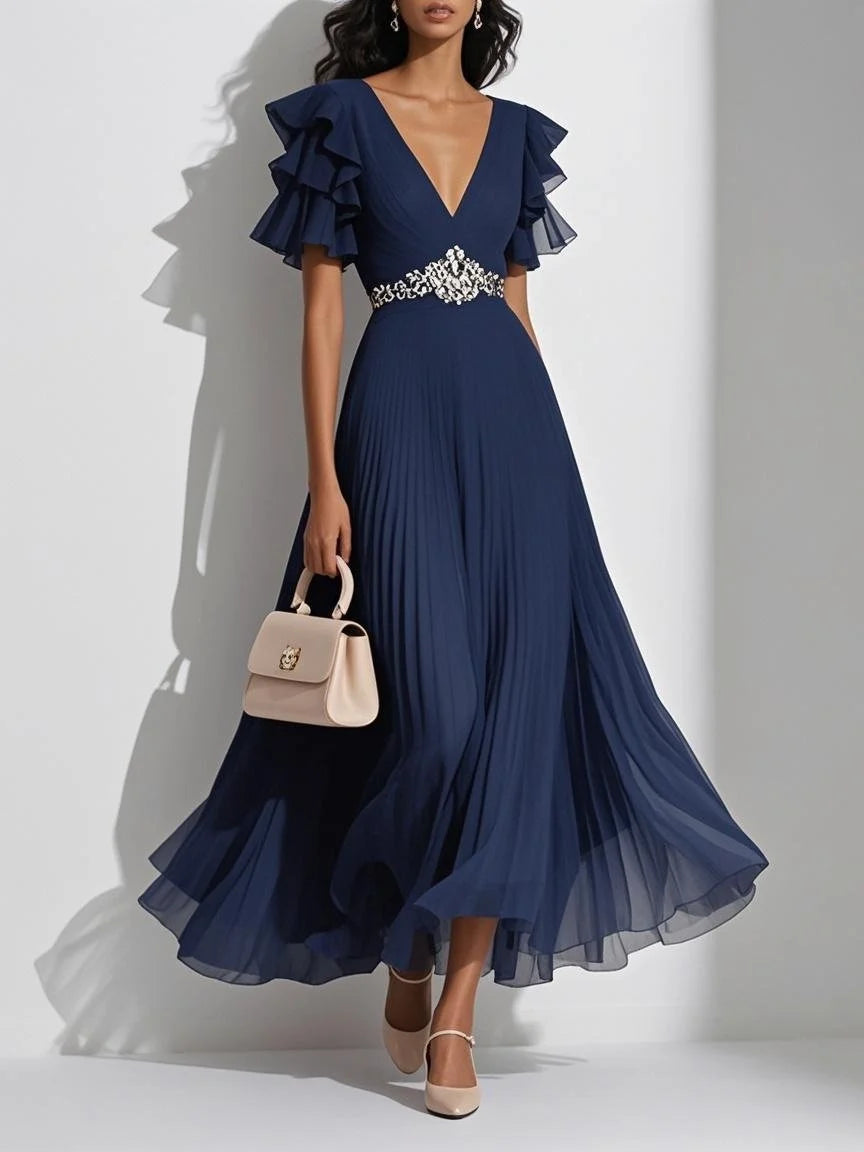 Special Occasion Sophisticated Graceful Elegant Blush Pink A-Line Short Sleeve Short Prom Dress