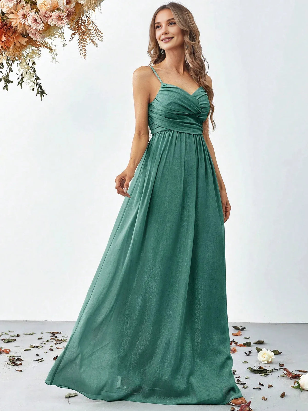 Graceful Stylish Refined Beautiful Timeless Chic Elegant Green Sleeveless Floor-Length Prom Dress