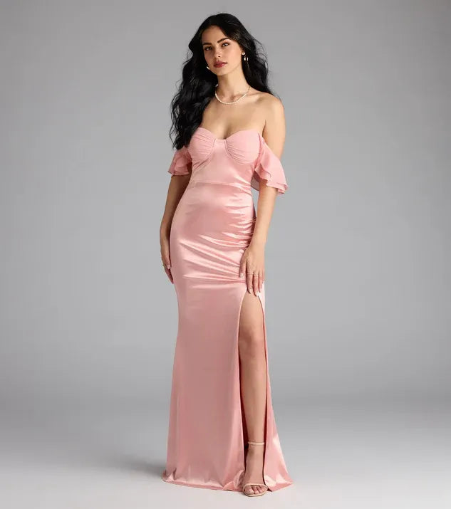 Special Occasion Sophisticated Graceful Elegant Red Satin Mermaid Sweetheart Sleeveless Floor-Length Prom Dress