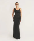 Graceful Stylish Refined Beautiful Timeless Elegant Satin Cowl Sleeveless Mini Bridesmaid Dress