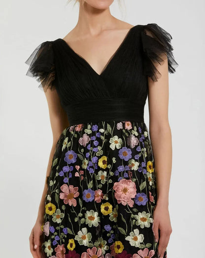 Stylish Refined Beautiful Timeless Special Occasion Elegant Black A-Line Ruffle Prom Dress
