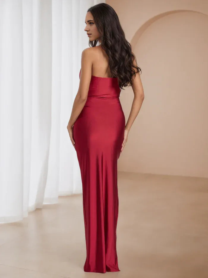 One Shoulder Prom Dress with Sheer Sleeve and Ruched Detailing A Fusion of Elegance and Modern Edge