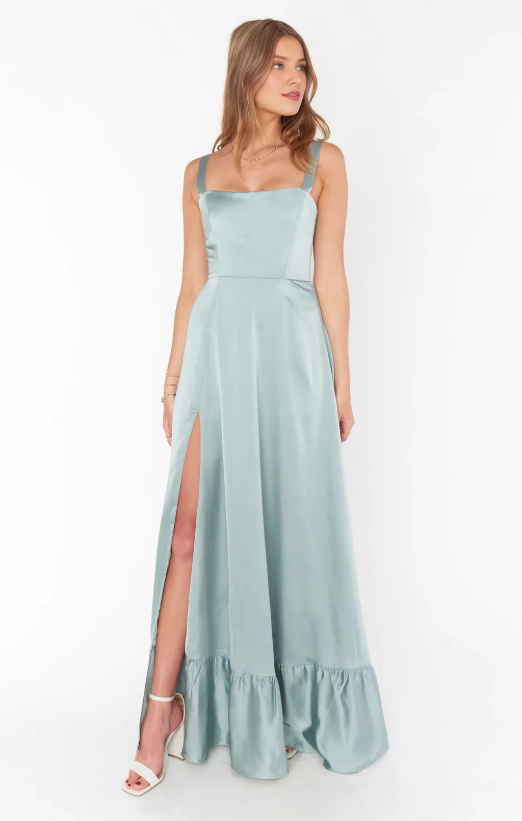 Beautiful Timeless Special Occasion Sophisticated Graceful Elegant Square Neck Sleeveless Prom Dress