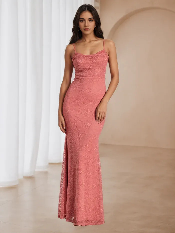 Blush Pink Floral Prom Dress Spaghetti Straps Mermaid Silhouette for Timeless Elegance