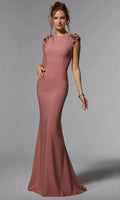 Light Blue Off Shoulder Evening Dresses with Long Sleeves Structured Pleated Bodice High Side Slit and Mermaid Silhouette
