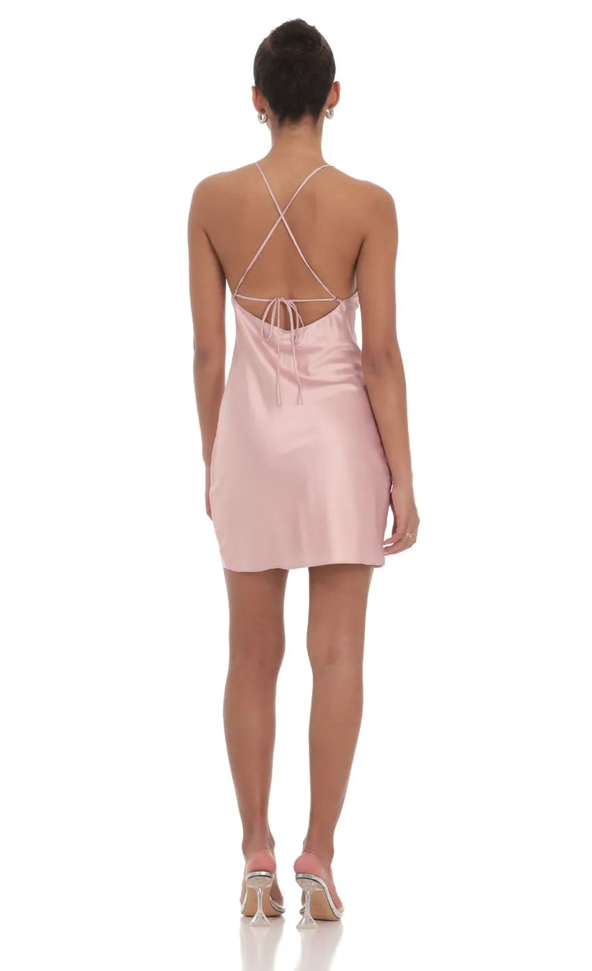 Blush Pink Homecoming Dress with Thin Spaghetti Straps Sweetheart Neckline Bodycon Fit