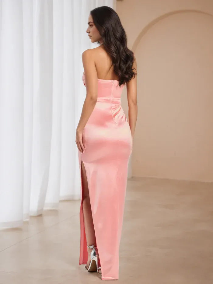 Blush Pink Prom Dress Strapless Ruched Bodice Fairy Tale Charm for School Dances