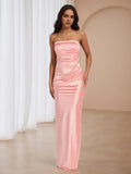 Blush Pink Prom Dress Strapless Ruched Bodice Fairy Tale Charm for School Dances