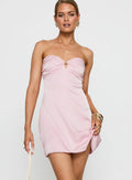 Blush Pink Strapless Homecoming Dress Gold Twist Detail Sweetheart Neckline Texture Perfect for Unforgettable Celebrations