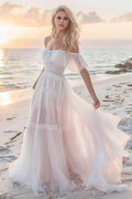 Graceful Stylish Refined Beautiful Timeless Chic Elegant Ivory Lace Sleeveless Wedding Dress