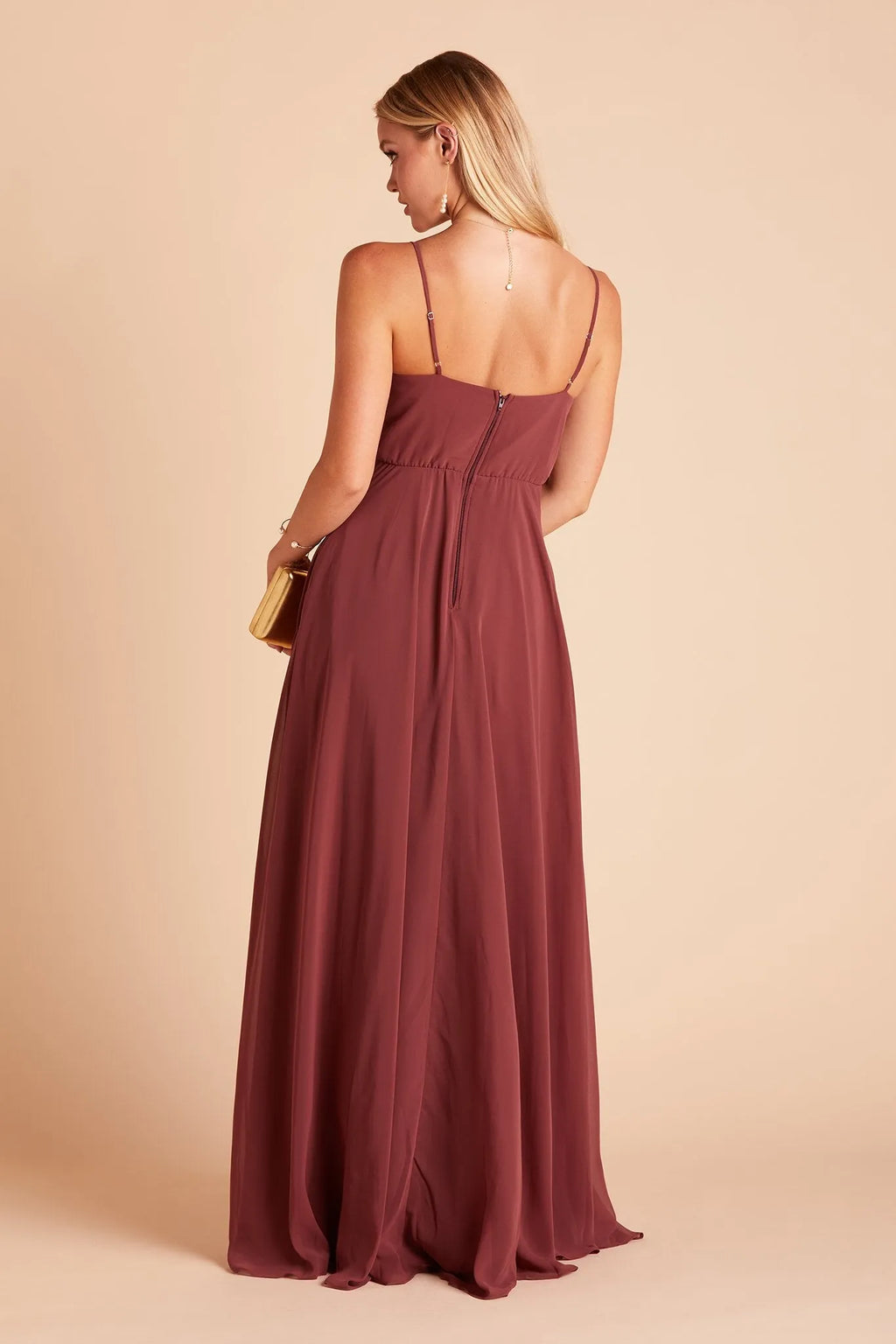 Burgundy Deep V Neck Prom Dress Cross Ruched Bodice Side Slit for Free Spirited Desert - Gala Formal Nights