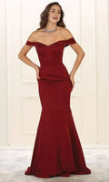 Burgundy Off - Shoulder Mermaid Evening Dress with Body Conforming Fit for Formal Occasions