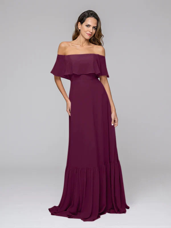 Bohemia A Line Off The Shoulder Bridesmaid Dresses