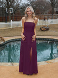 Spaghetti Strap Long Bridesmaid Dresses