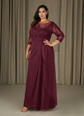 Sophisticated Graceful Elegant Champagne Chiffon A-Line Ruffle Mother of the Bride Dress