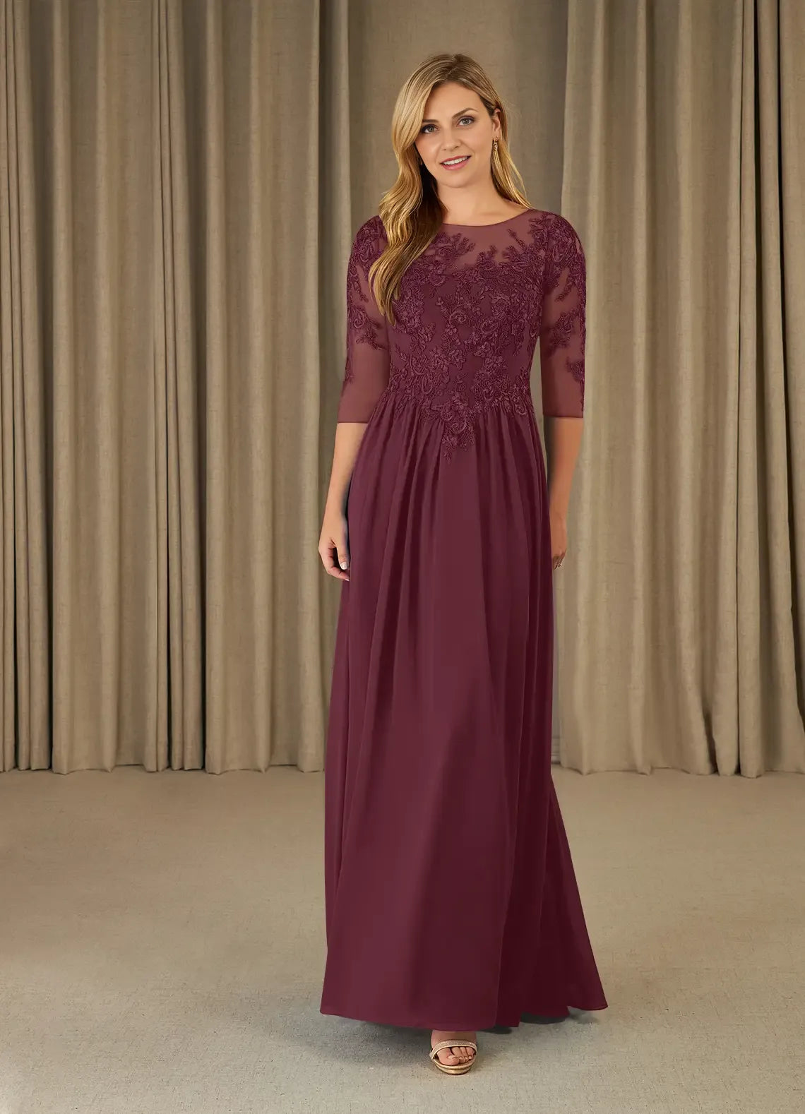 Refined Beautiful Timeless Chic Elegant Chiffon A-Line Mother of the Bride Dress