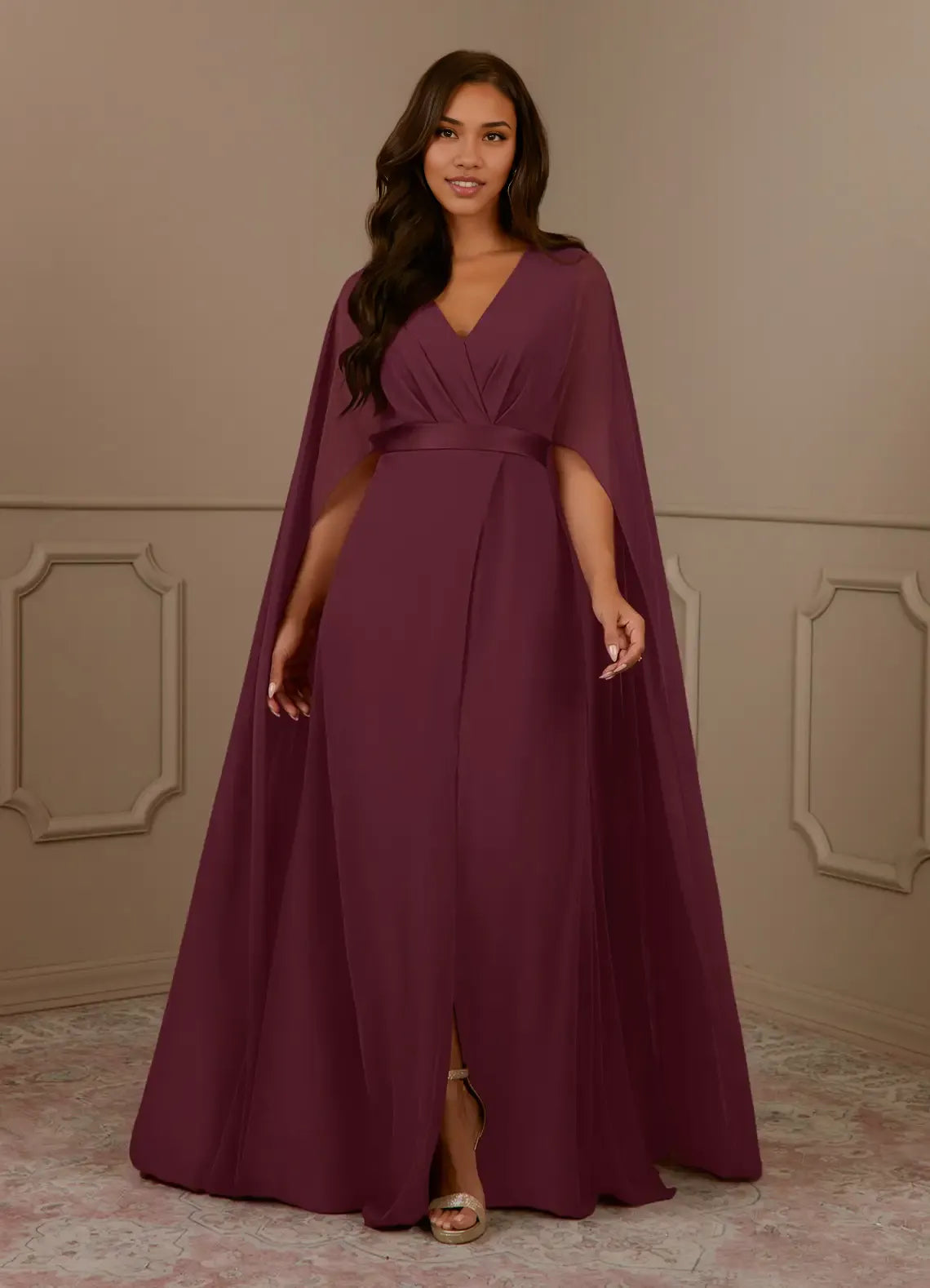 Elegant Red Chiffon A-Line V-Neck Pleated Mini Mother of the Bride Dress