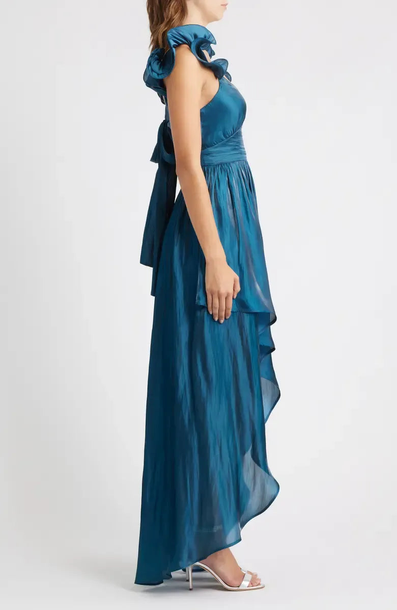 Beautiful Timeless Special Occasion Sophisticated Elegant Red Satin A-Line Sleeveless Prom Dress